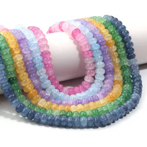 Colorful glass cracked abacus beads for DIY handmade jewelry necklace bracelet making accessories.