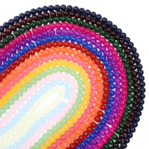 Perline rotonde in vetro colorato jelly per bracciali collane fatti a mano accessori fai da te.
