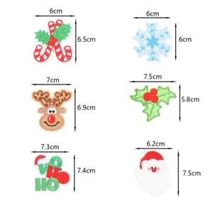 Christmas iron-on embroidery patches set non-woven fabric decorative appliques for clothing.