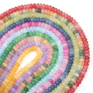 Colorful glass cracked abacus beads for DIY handmade jewelry bracelet necklace making