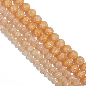 Perline di quarzo craquelé naturale immagine principale con braccialetto in pietra arancione accessori