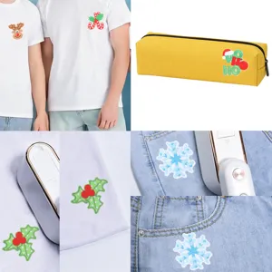 Christmas iron-on embroidery patches for DIY clothing, bags, hats and holiday party decor.
