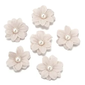 4cm polyester double layer faux pearl flower DIY handmade clothing hair accessory material