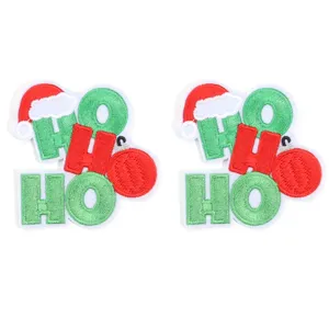 Christmas embroidered iron-on patch DIY clothing garment accessories party decor 2pcs