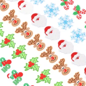 Christmas embroidery patches iron-on appliques for clothing bags DIY decoration set