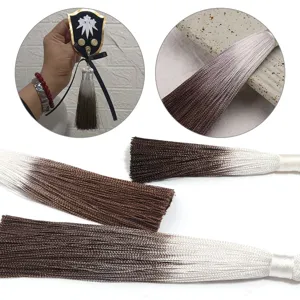 Colgante de borla de poliéster degradado para accesorios de ropa hanfu qipao
