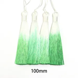 Borlas degradadas de poliéster de 100mm de longitud para decoración de marcapáginas.