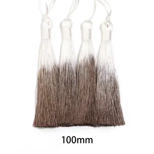 Borlas degradadas de poliéster de 100mm de largo, ideales para Hanfu chino, Qipao y marcapáginas.