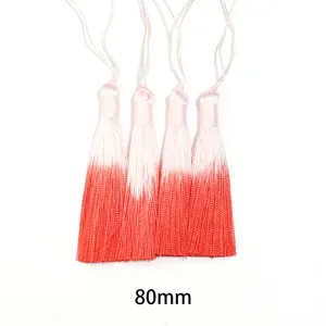 Borlas de poliéster degradado de 80 mm, perfectas para ropa Hanfu Qipao y marcapáginas.