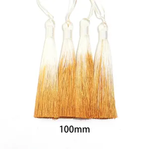 Borlas de poliéster degradado para decoración de vestidos Hanfu Qipao de 100mm