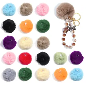 Mink Fur Pom Pom Charm Pendant For Keychain Bag DIY Jewelry Making Accessory Soft Fur Ball Pendants