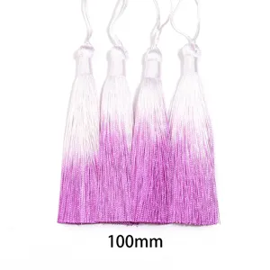 Borla de poliéster degradado de 100mm, ideal para decoración Hanfu y manualidades DIY.