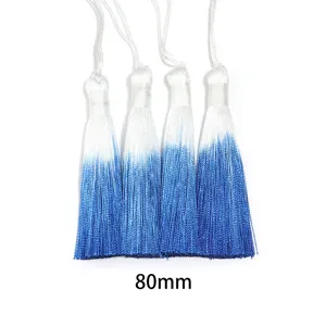 Borlas degradadas de poliéster 80mm azul blanco colgante decorativo DIY para cheongsam hanfu