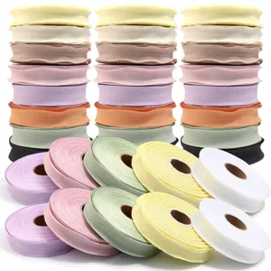 Polyester Ruffle Seersucker Ribbon Trim For DIY Handmade Bow Hair Clip Making Gift Box Wrapping Clothing Accessories Craft Ribbon