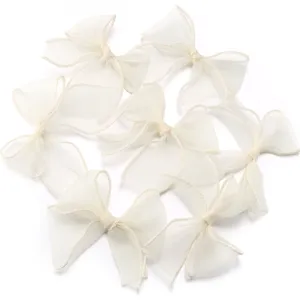 Noeuds de cheveux en organza blanc rubans de bricolage pour accessoires de pinces