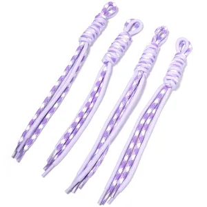 Purple woven cord detail, polyester lanyard accessory for DIY keychains and phone charms.