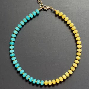 Tweekleurige kralen ketting dopamine stijl kleurrijke modieuze sieraden voor dames