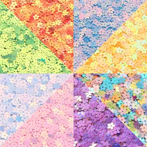 Paillettes en PVC Forme de Fleur Pour Ongles DIY Slime Cristal Irisé Multicolore Plaqué Couleur Paillettes Scintillantes Bricolage Décor