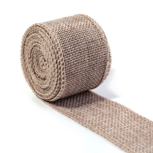 Nastro di iuta con filo rotolo di tessuto di lino per fai da te confezioni regalo feste