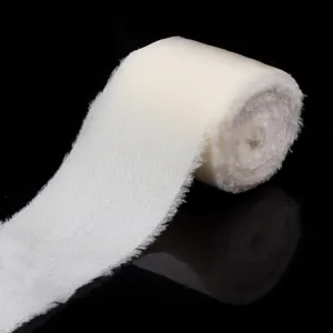 Nastro in raso bianco con bordo sfrangiato per bouquet da sposa e confezioni regalo DIY