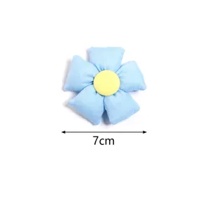 Cute 3D cotton-filled fabric five-petal flower DIY accessory hairpin clothing material