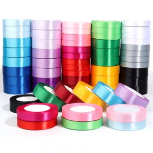Elegante Nastro di Raso in Tinta Unita per Decorazione di Matrimonio Confezione Regalo Cottura Torte Materiali per Fermagli per Capelli DIY Nastro in Poliestere