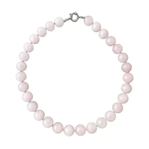 Collana di perle di pietre preziose in quarzo rosa naturale catena clavicolare