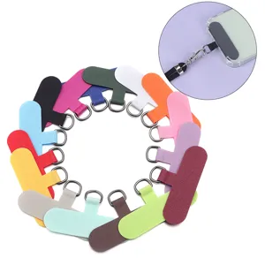 Colorful phone lanyard patch tabs universal mobile case tether tab durable fabric holder