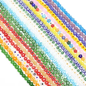 Colorful millefiori glass flower beads for DIY jewelry making necklaces bracelets accessories