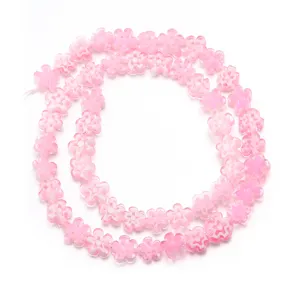 Pink acrylic flower beads string for DIY handmade necklace bracelet earrings jewelry accessories