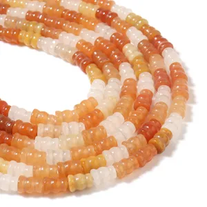 Natürliche goldene Seidenjade Kürbis Perlen DIY Schmuck Zubehör Nahaufnahme