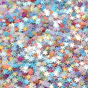 Colorful holographic snowflake sequins for nail art craft DIY decorations and accessories pack