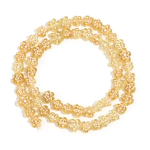 DIY yellow glass flower beads strand for handmade jewelry bracelets and necklaces making accessories