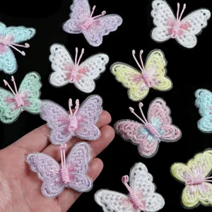 Stoff Stickerei Mesh Schmetterling Flicken, süße doppelte DIY Haarnadel Zubehör Teile.