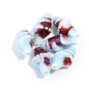 High temperature glazed ceramic conch beads for DIY handmade bracelets necklaces jewelry making supplies