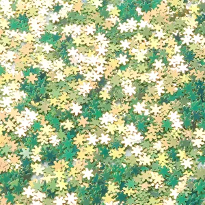 Holeless PVC snowflake sequins for nail art and craft DIY. Glossy glitter material pack.
