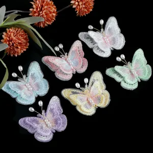Netzbestickte Perlen Schmetterling Haarschmuck Basteln Handarbeit DIY Zubehör Set