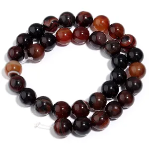 Natur Achat Perlen Bernstein Farbe Edelstein Stränge DIY Schmuck Zubehör Perlen