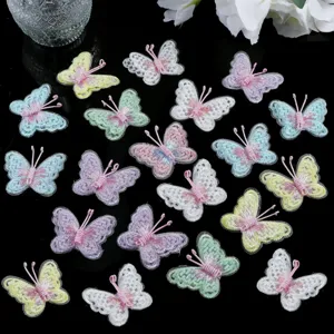 Spitzenbestickter Schmetterling Aufnäher DIY Haarschmuck Bastelset bunt dekorativ