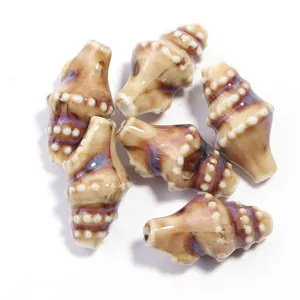 High temperature glazed ceramic conch beads for DIY handmade jewelry bracelets and necklaces