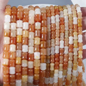 Natürliche Goldseide Jade Perlen in Kürbis Form für DIY Schmuckherstellung Großhandel.