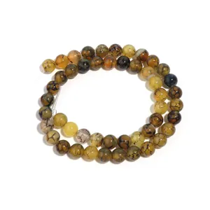 Natural dragon vein agate loose beads for DIY handmade bracelets necklaces jewelry making