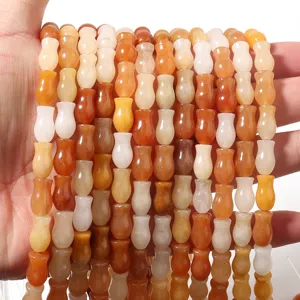 Natürliche Edelstein kürbisförmige lose Perlen für DIY Schmuckherstellung, bunte Armbandperlenstränge.