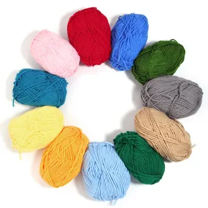 Colorful milk cotton yarn balls set for DIY handmade crochet knitting sweaters and scarves