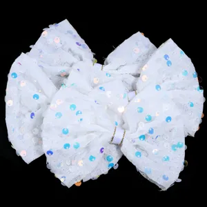 Fiocco in rete di paillettes fatto a mano accessorio per capelli fai da te vestiti dettagli