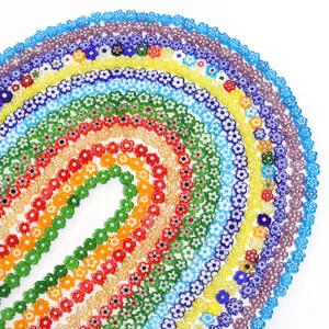 Colorful Millefiori glass flower beads DIY jewelry making necklace bracelet accessories