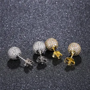 Fashion Round Rhinestone Stud Earrings Shiny Geometric Copper Ear Studs Elegant Everyday Party Jewelry Accessories For Women