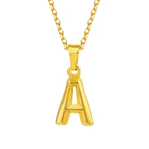 Collar con colgante de letra A de acero inoxidable dorado para mujeres joyería vista principal