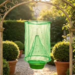 Gabbia Trappola per Mosche Sospesa all'aperto Rete per Cattura Insetti in Rete Pieghevole Trappola per Mosche in Plastica Ecologica per Giardino Frutteto