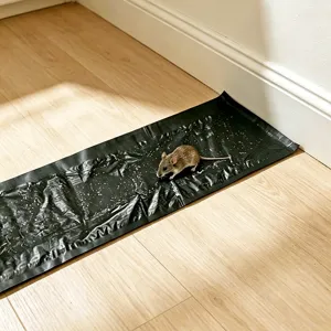 Black sticky mouse trap mat, extra long strong adhesive glue pad for pest control catching.